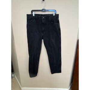 Wrangler Mens Black Denim Jeans Size 38x29 Straight Fit 100% Cotton Casual